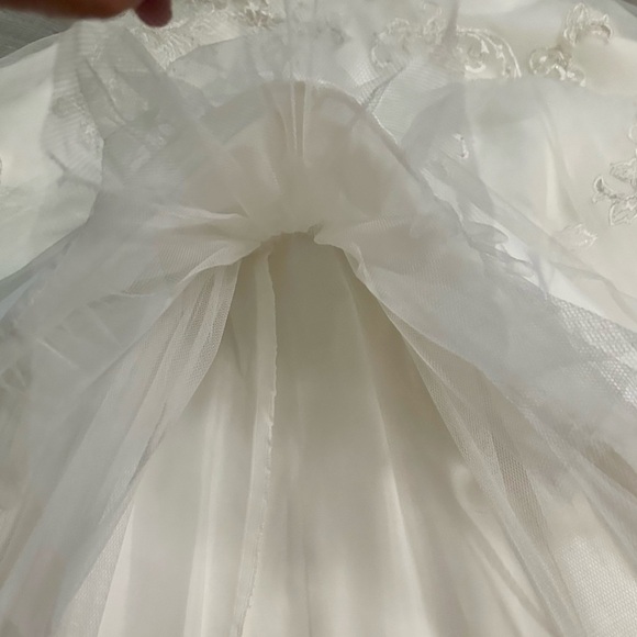 Oleg Cassini | Vintage Enhanced Beading, Strapless, Tea Length Wedding Dress - Picture 12 of 15